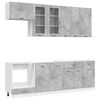 vidaXL Unit&eacute; de cuisine LYON 8 pcs Gris b&eacute;ton Bois d'ing&eacute;nierie