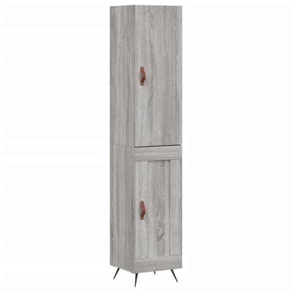 vidaXL Buffet haut Sonoma gris 34,5x34x180 cm Bois d'ing&eacute;nierie