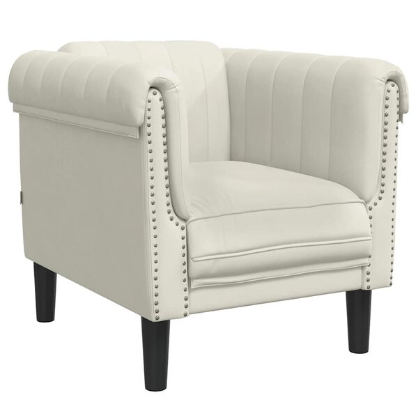 vidaXL Fauteuil cr&egrave;me velours