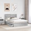 vidaXL Cadre de lit Gris Sonoma 140 x 190 cm Bois Ing&eacute;nierie