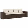 vidaXL Salon de jardin 4 pcs avec coussins marron r&eacute;sine tress&eacute;e