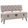 vidaXL Banc de rangement avec dossier 110 cm en tissu cr&egrave;me