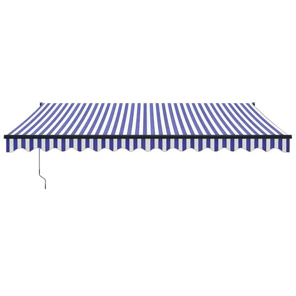 vidaXL Auvent r&eacute;tractable bleu et blanc 4x3 m tissu et aluminium