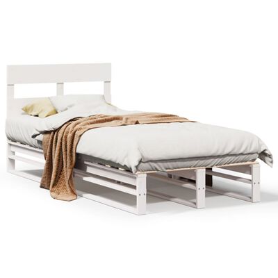 vidaXL Cadre de lit sans matelas blanc 90x200 cm bois de pin massif