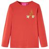 T-shirt enfants &agrave; manches longues rouge br&ucirc;l&eacute; 92