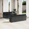 vidaXL Ensemble de canap&eacute; de jardin avec coussin 9 pcs Noir polyrotin