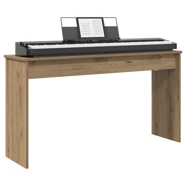 vidaXL Stand de clavier Ch&ecirc;ne artisanal 120 x 32 x 64 cm