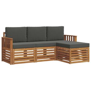 vidaXL Ensemble de canap&eacute;s d'ext&eacute;rieur 4 pc Naturel et Anthracite