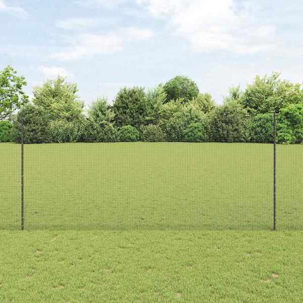 vidaXL Cl&ocirc;ture avec poteau Gris 1,4 x 10 m Acier et PVC