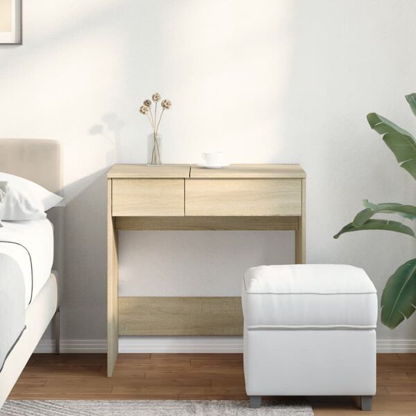 vidaXL Coiffeuse avec miroir ch&ecirc;ne sonoma 73x46,5x120 cm