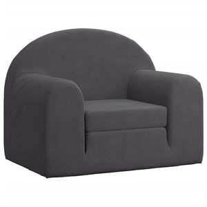 vidaXL Canap&eacute;-lit pour enfants anthracite peluche douce