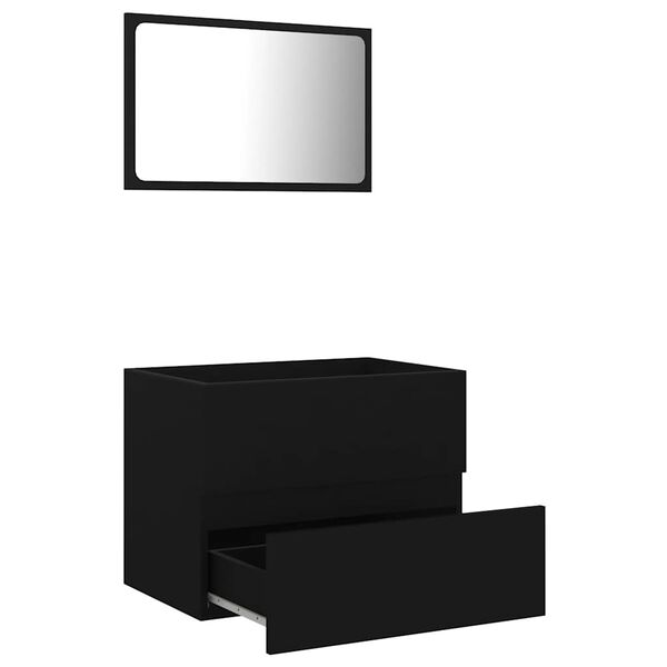vidaXL Ensemble de meubles salle de bain 2 pcs noir bois d'ing&eacute;nierie