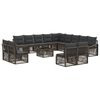 vidaXL Ensemble de canap&eacute; de jardin 14 pc Gris polyrotin
