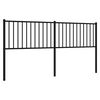 vidaXL T&ecirc;te de lit de remplacement m&eacute;tal noir 180 cm