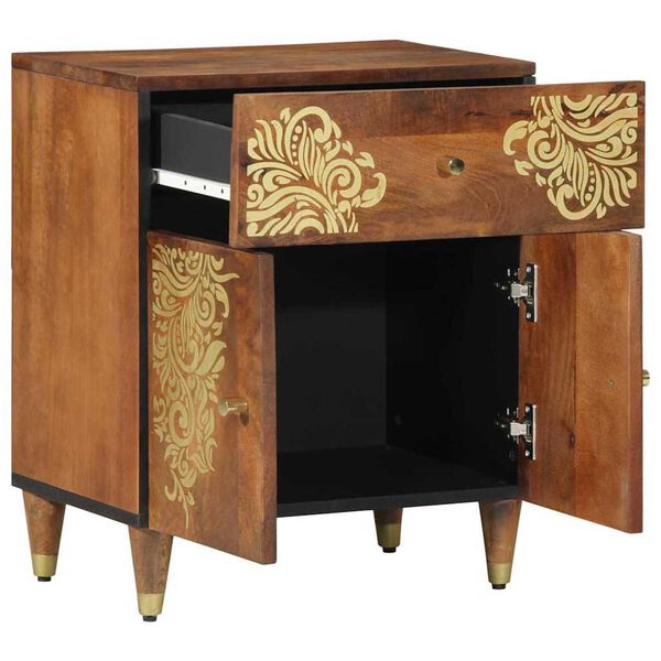 vidaXL Cabinet de chevet avec porte marron miel 50 x 33 x 60 cm