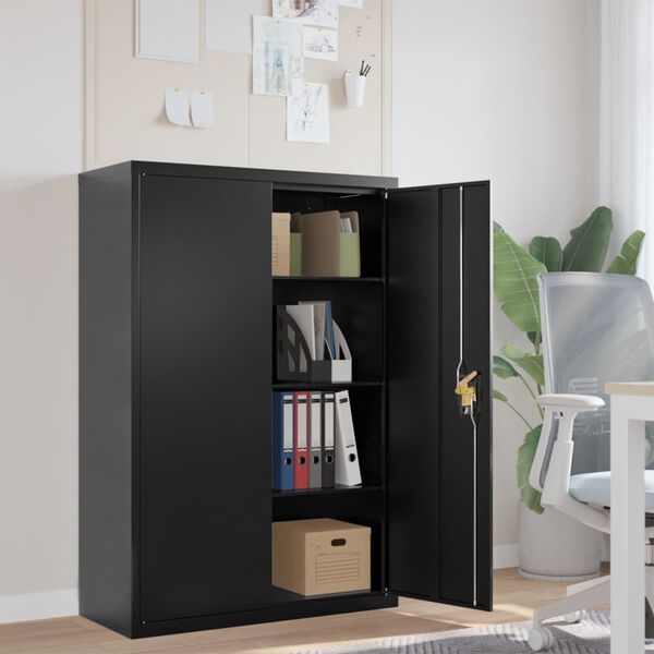 vidaXL Classeur noir 90x40x140 cm acier