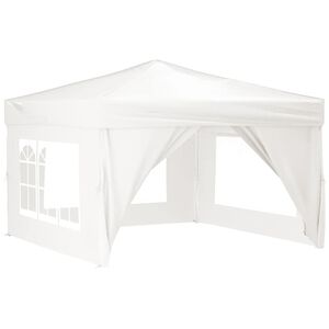 vidaXL Tente de r&eacute;ception pliable avec parois Blanc 3x3 m