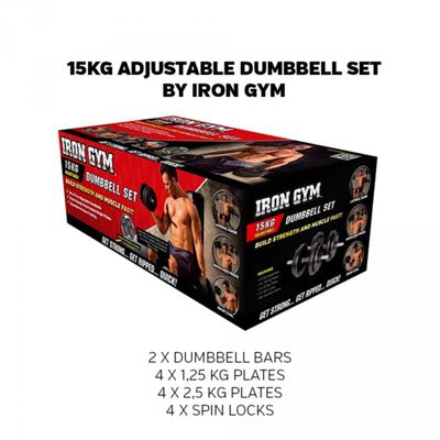 Iron Gym Set d'haltères réglables 15 kg IRG031