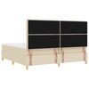 vidaXL Lit &agrave; ressorts avec matelas Cr&egrave;me 200 x 200 cm tissu