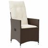 vidaXL Ensemble à manger de jardin et coussins 9 pcs marron poly rotin