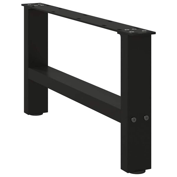 vidaXL Pieds de table basse Noir 2 pi&egrave;ces 60 x (30-31) cm Acier
