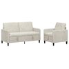 vidaXL Canap&eacute; avec rangement 2 pc Cr&egrave;me Polyester