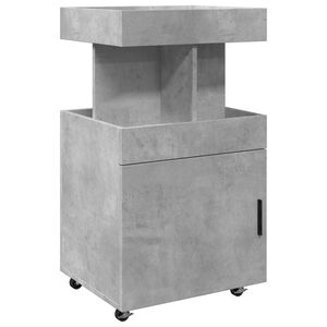 vidaXL Chariot de bar gris b&eacute;ton 50x41x89 cm bois d'ing&eacute;nierie