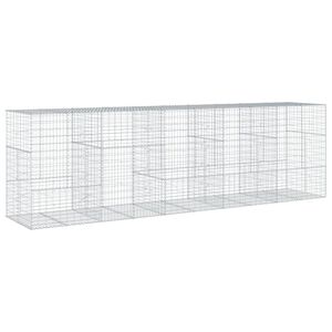 vidaXL Panier gabion avec couvercle 500x100x150 cm fer galvanis&eacute;