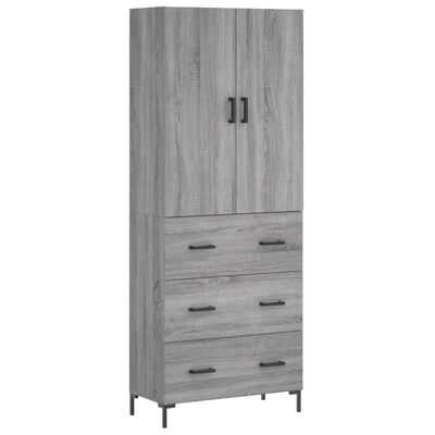 vidaXL Buffet haut Sonoma gris 69,5x34x180 cm Bois d'ingénierie