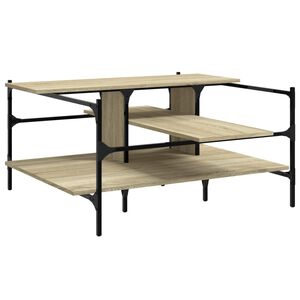 vidaXL Table basse ch&ecirc;ne sonoma 100x100x48,5 cm bois d'ing&eacute;nierie