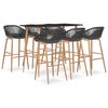 vidaXL Ensemble de bar 7 pcs Noir et gris