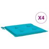 vidaXL Coussins de chaise de jardin lot de 4 turquoise 50x50x3cm tissu
