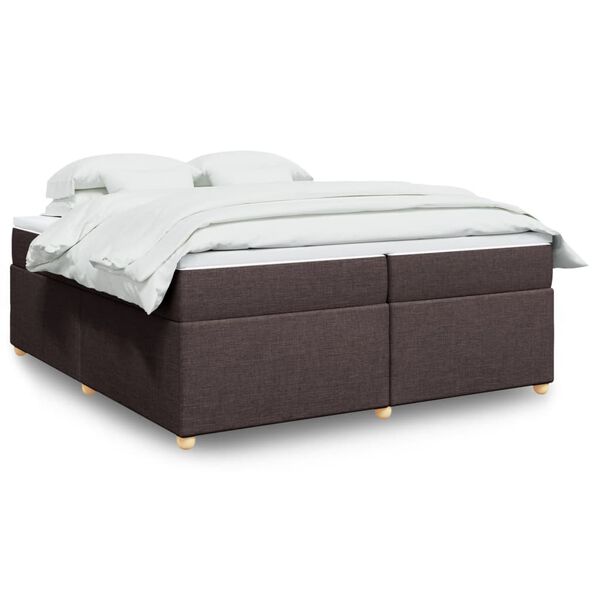 vidaXL Sommier &agrave; lattes de lit avec matelas Marron fonc&eacute; 200x200 cm