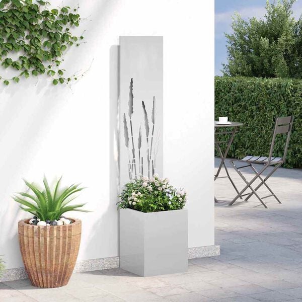 vidaXL &Eacute;cran de confidentialit&eacute; de jardin Fretwork Argent&eacute; 32 x 140 cm