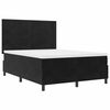 vidaXL Lit &agrave; ressorts avec matelas Noir 140 x 200 cm tissu