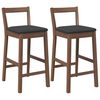 vidaXL Tabourets de bar avec coussins (lot de 2) en bois massif marron et caoutchouc