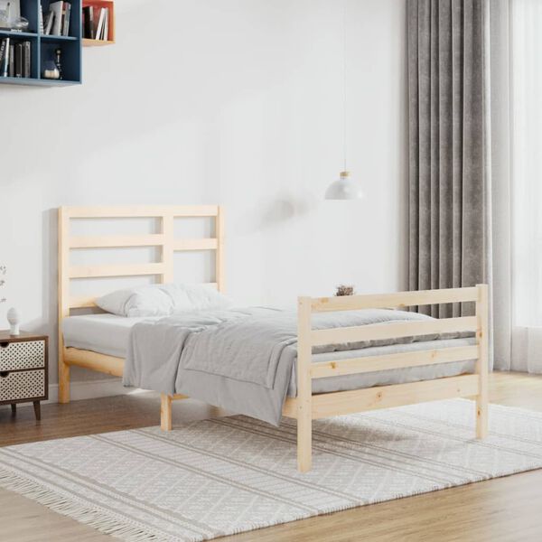 vidaXL Cadre de lit sans matelas bois massif 100x200 cm
