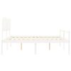 vidaXL Lit pour personne &acirc;g&eacute;e sans matelas blanc 200x200cm bois massif