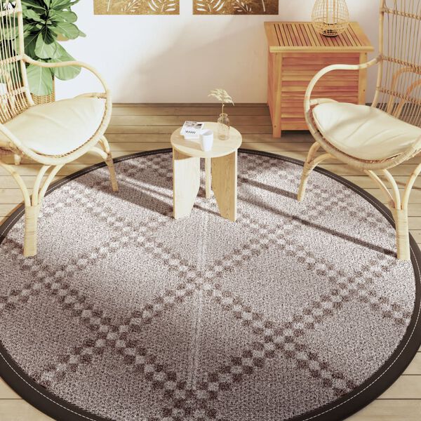 vidaXL Tapis d'ext&eacute;rieur ARAKIL marron &Oslash;200 cm PP