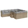 vidaXL Salon de jardin 11 pcs avec coussins beige r&eacute;sine tress&eacute;e