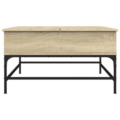 vidaXL Table basse chêne sonoma 80x80x45 cm bois d'ingénierie et métal