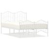 vidaXL Cadre de lit m&eacute;tal sans matelas et pied de lit blanc 120x190 cm