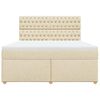 vidaXL Sommier &agrave; lattes de lit avec matelas Cr&egrave;me 180x200 cm Tissu