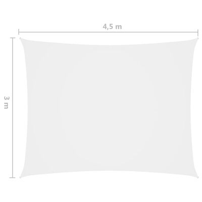 vidaXL Voile de parasol Tissu Oxford rectangulaire 3x4,5 m Blanc