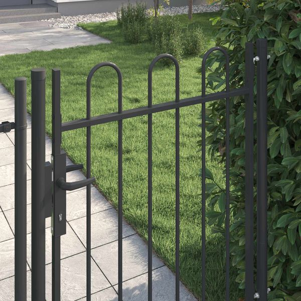 vidaXL Porte de Cl&ocirc;ture Gris 103 x 175 cm Acier enduit de poudre