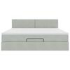 VidaXL Cadre de lit ottoman avec matelas gris clair 180x200 cm velours