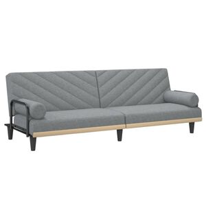 vidaXL Canap&eacute;-lit avec accoudoirs gris clair tissu