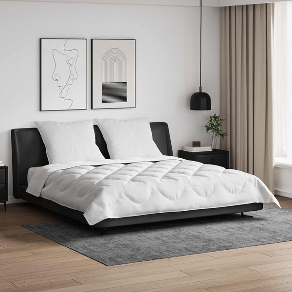 vidaXL Couette avec oreiller 3 pcs Blanc Microfibre