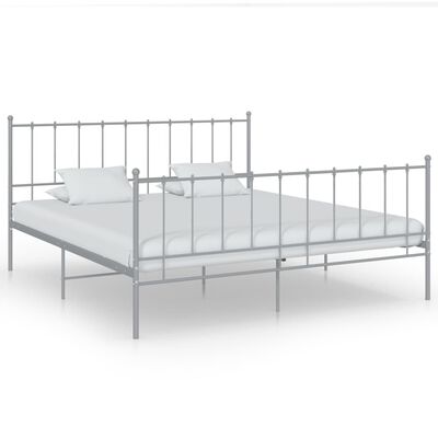 vidaXL Cadre de lit sans matelas gris métal 200x200 cm