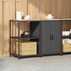 vidaXL Ensemble de rangement cuisine avec &eacute;tag&egrave;re 2 pcs Anthracite